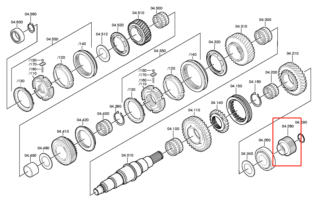 9S75 Gearbox Parts Sun Gear 1308304059