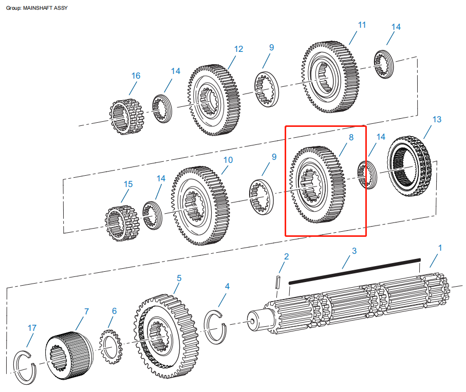 4306284 Mainshaft Low Gear for Eaton Fuller