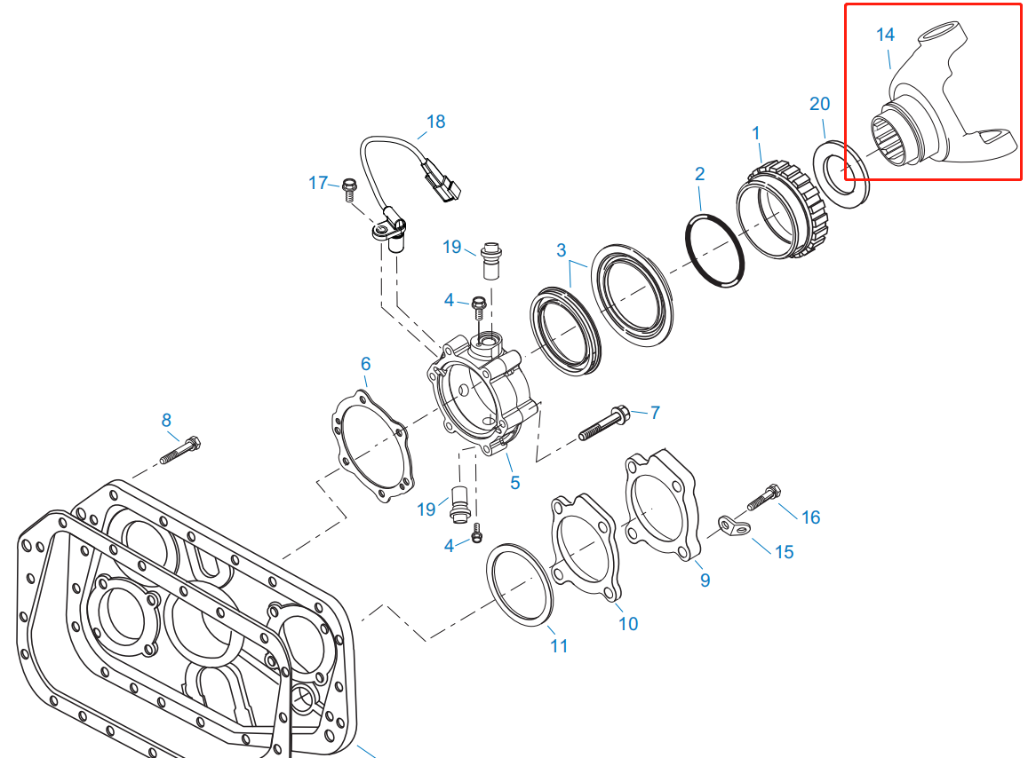 Eaton FO-22E318B-MXP Gearbox Universal Joint Yoke 1710 Half Round 5505543